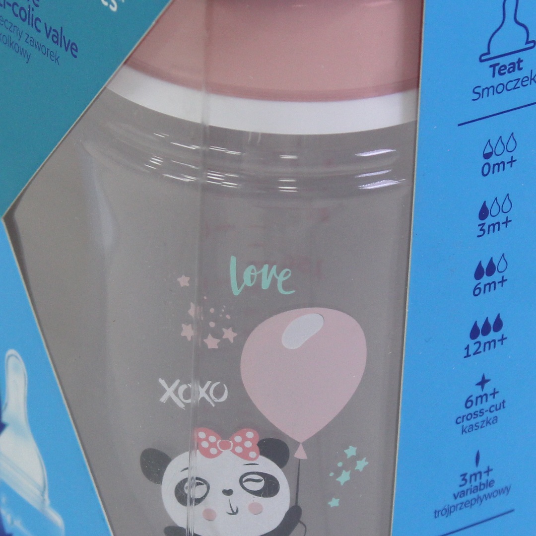 Canpol Babies Easy Start bottle 240ml Wide Neck – Pink