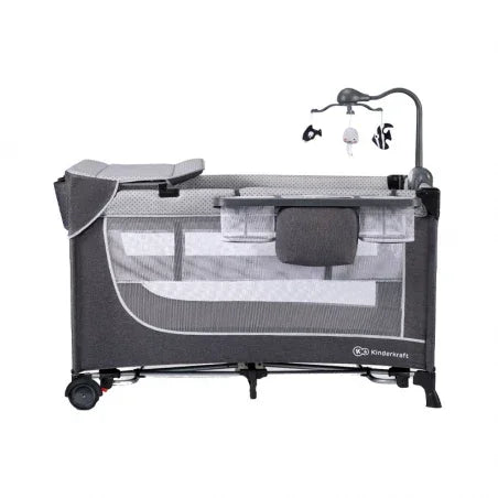 Kinderkraft Camping Bed Leody with Accessories – Gray