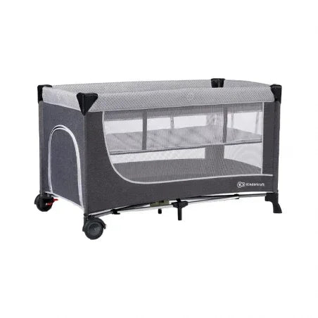 Kinderkraft Camping Bed Leody with Accessories – Gray