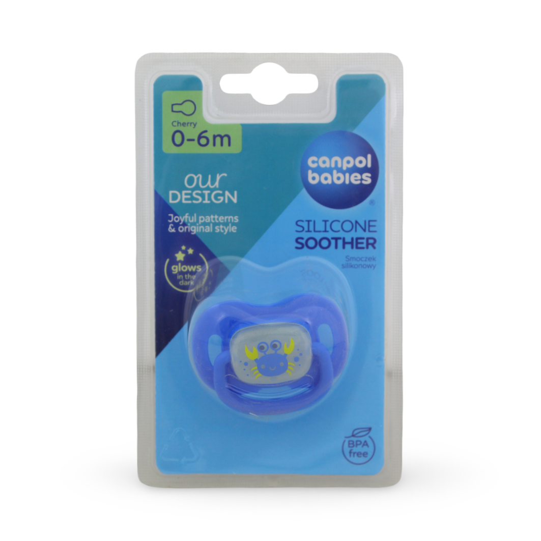 Canpol Babies Silicone Soother for 0-6m – Crab Design
