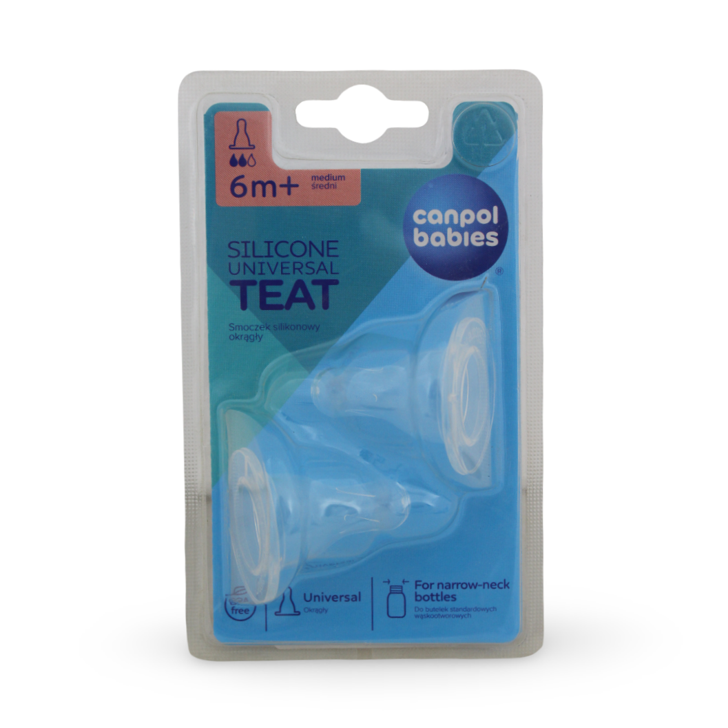 Canpol Babies Silicone Universal Teats – 6m+ (2 Pcs) - Baby Essentials - Step One