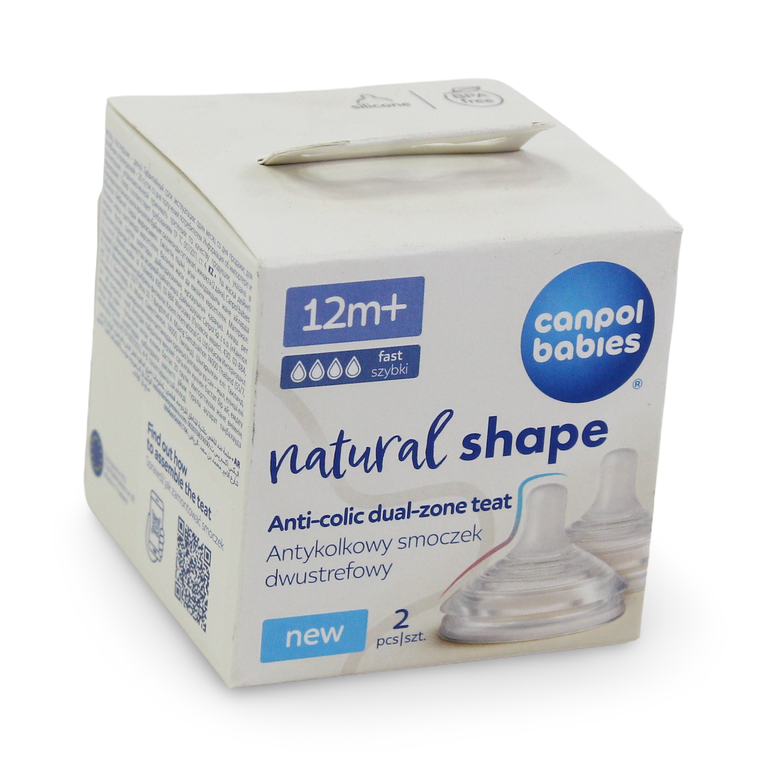 Canpol Babies Natural Shape Anti-Colic Dual-Zone Teats 12m+ (2 Pcs) - Baby Essentials