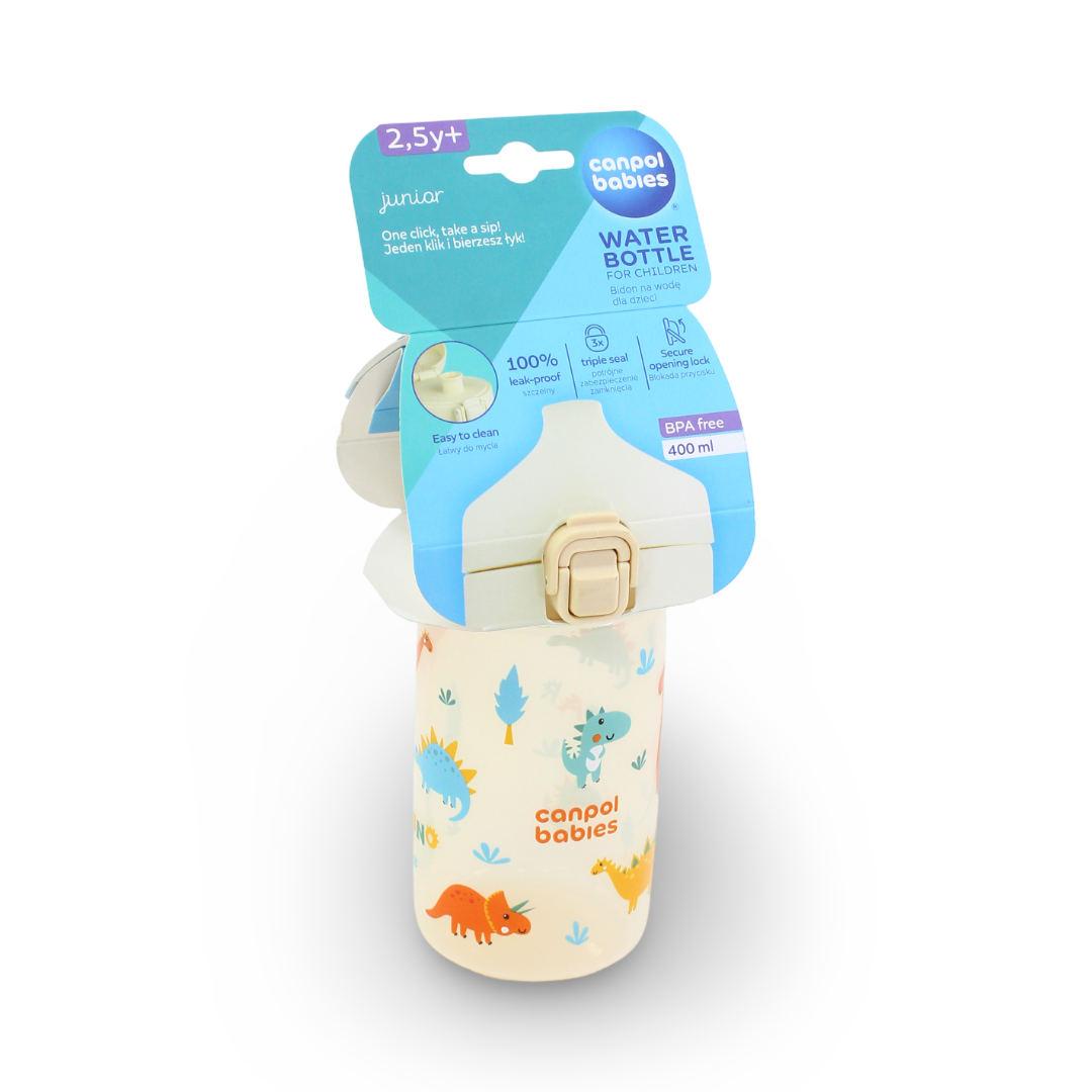 Canpol Babies Junior Water Bottle 400ml 2.5 Years+ – Beige - Baby Essentials