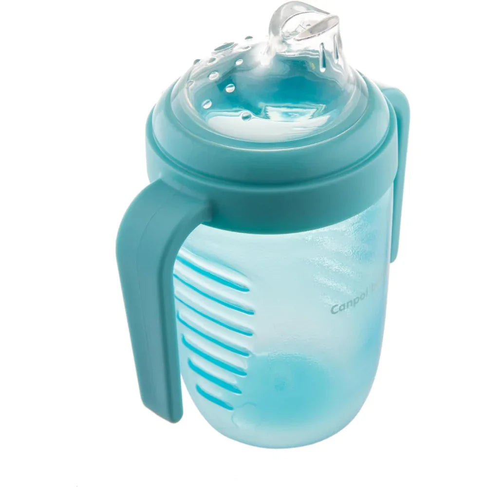 Canpol Babies Non-spill Cup Silicone Spout +9m 220ml with Handles – Aqua