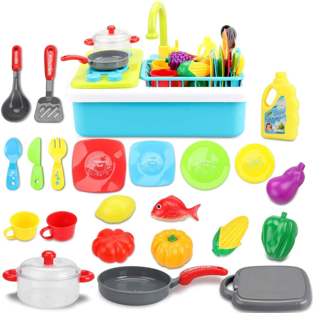 2-in-1 Learning Fun Luxury Kitchen Set – 34 Pcs