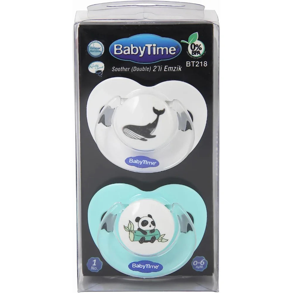 Pack of 2 – Baby Time Silicone Soother Set Assorted Colors