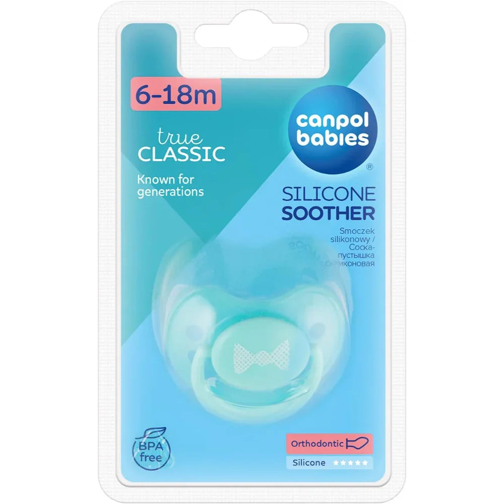 Canpol Babies Silicone Angled Soother 6–18 Months – Aqua
