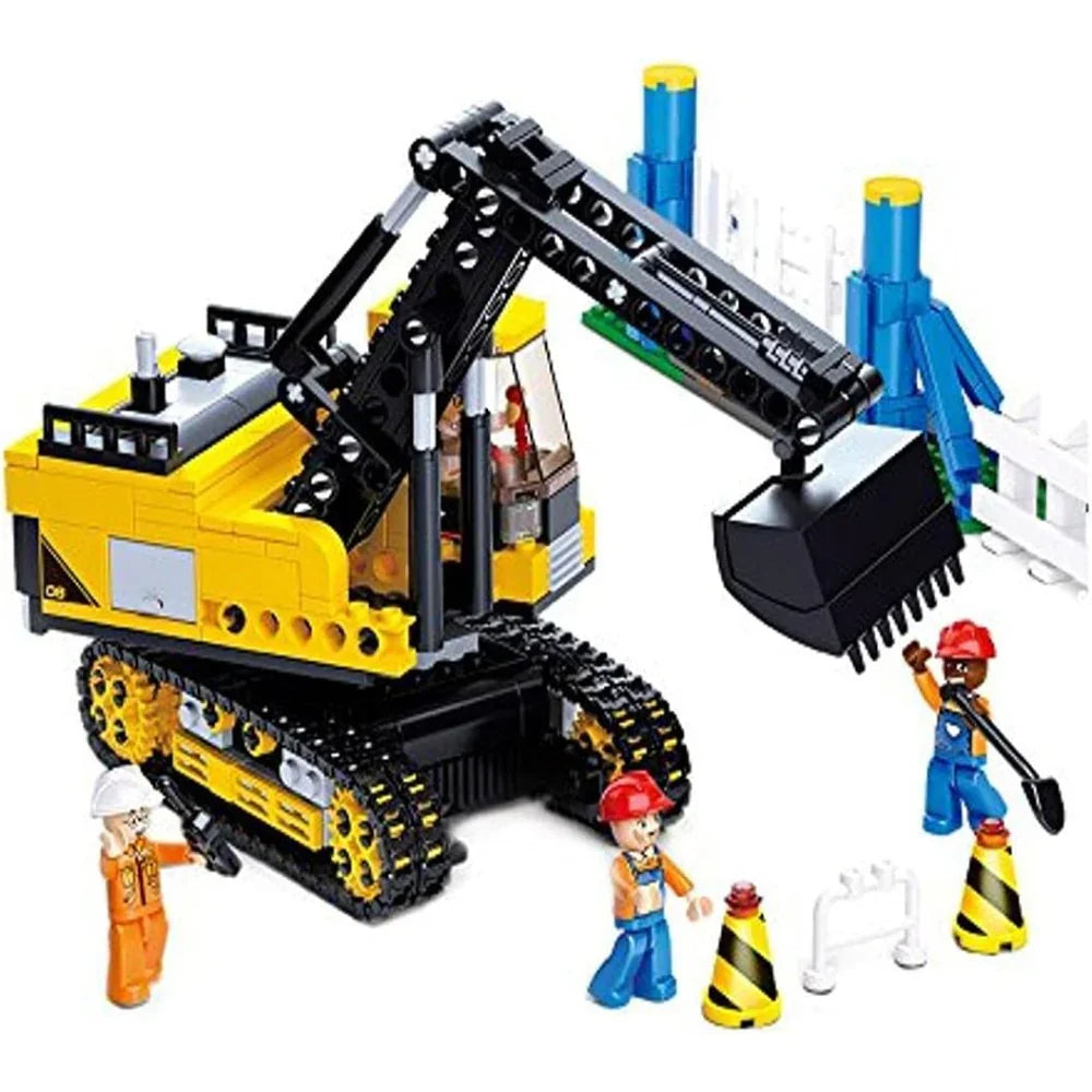 Sluban Town Construction Excavator Building Blocks - 614 Pcs