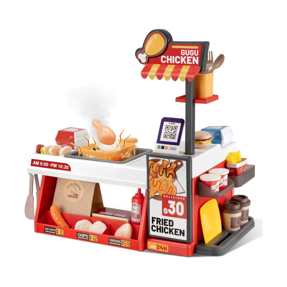 Beibe Good Mini Kitchen Fried Chicken Shop Playset – 52 Pcs - Toys - OKO