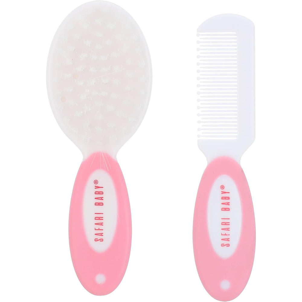 Safari Baby Soft Brush and Comb Set – Pink - Baby Essentials