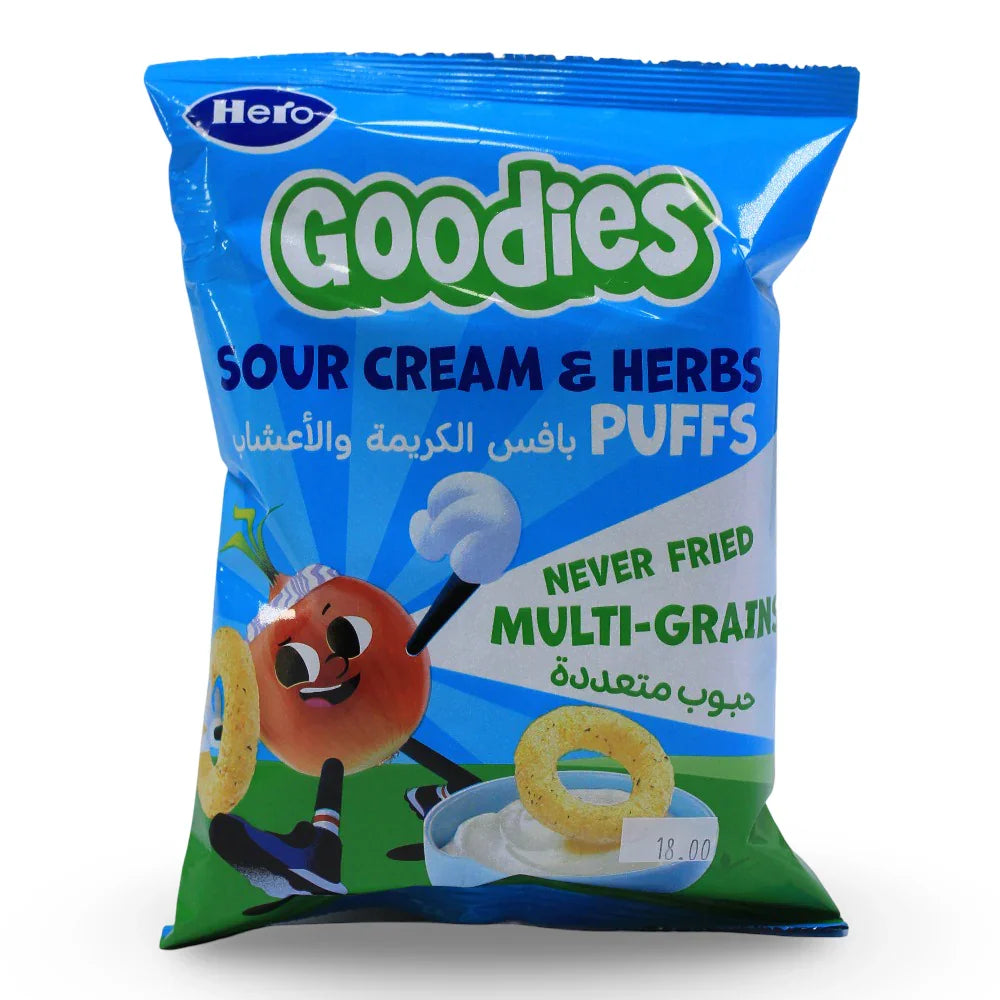 Hero Goodies Sour Cream & Herbs Puffs - 30g - Baby Essentials