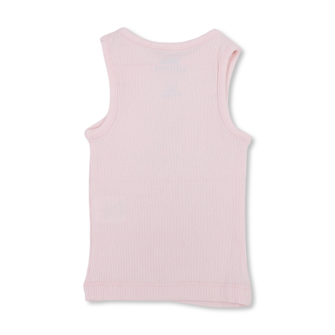 Girls Cotton Sleeveless Tank Top – Rose Water with Bambi Print