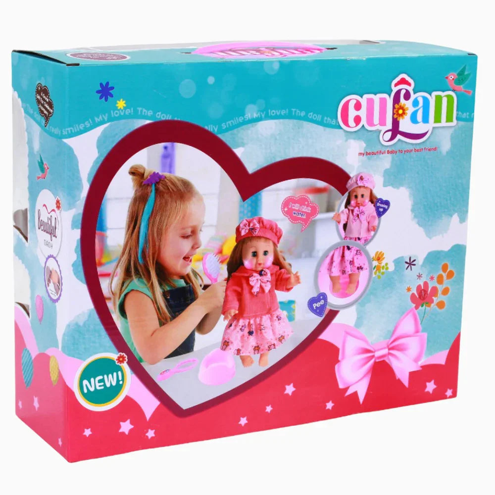 Plastic Doll with Accessories - Pink