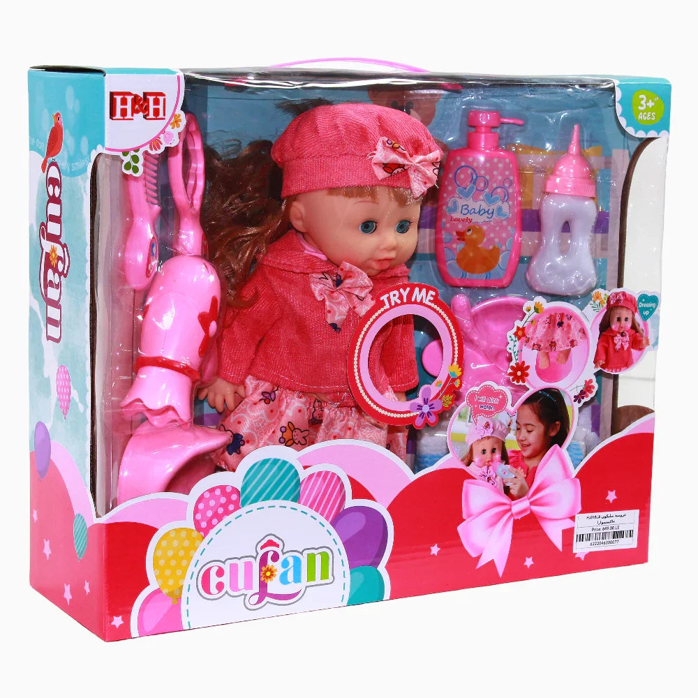 Silicone Doll with Accessories - Red