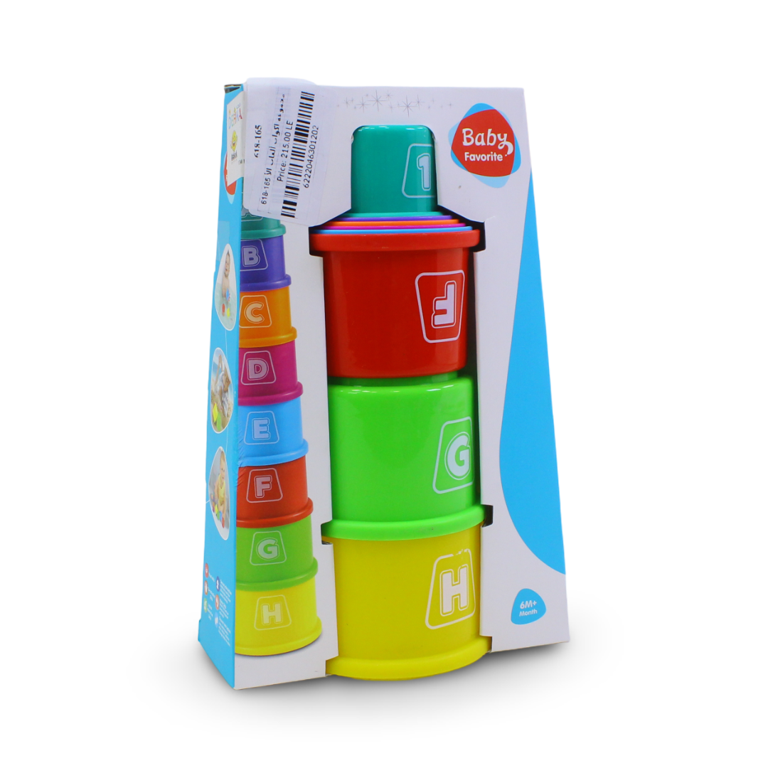 Baby Favorite Colorful Stacking Cups and Nesting Tower – 8 Pcs