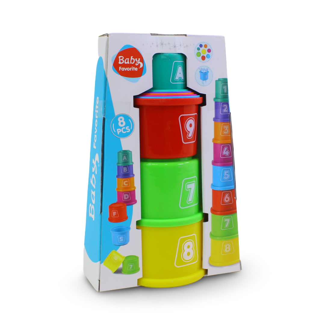Baby Favorite Colorful Stacking Cups and Nesting Tower – 8 Pcs