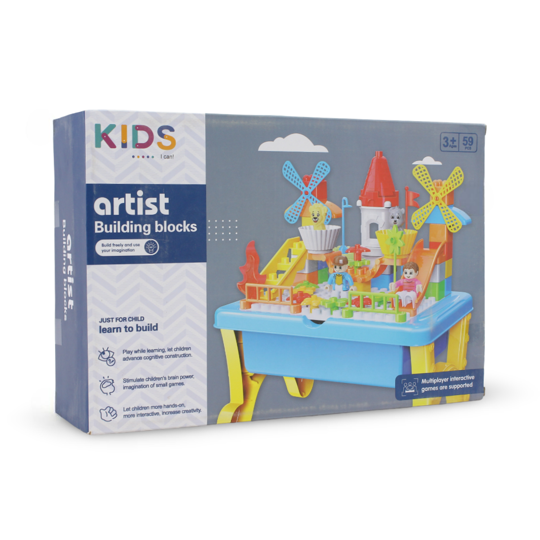 Kids Artist Building Blocks Playset – 59 Pcs