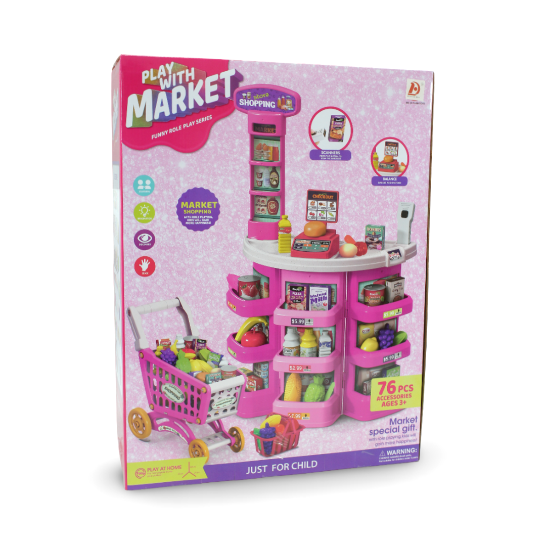 Play with Market Playset – 76 Pcs