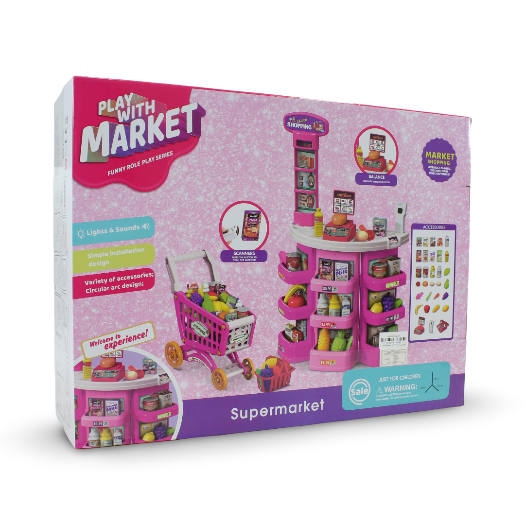 Play with Market Playset – 76 Pcs
