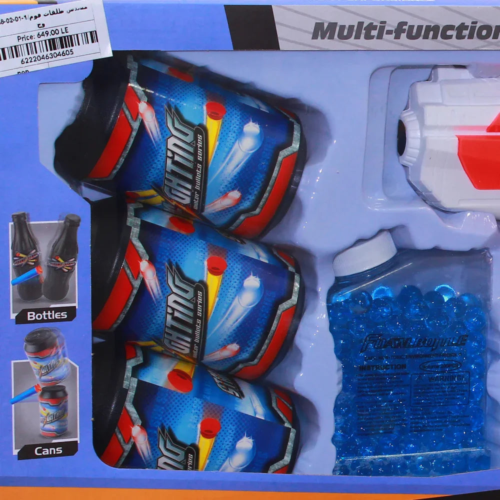 Foam & Gel Bullet Gun with Accessories - White And Red