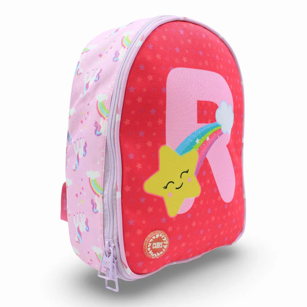 Cubs Pink Unicorn Letter R Nursery Lunch Backpack – 11 Inches
