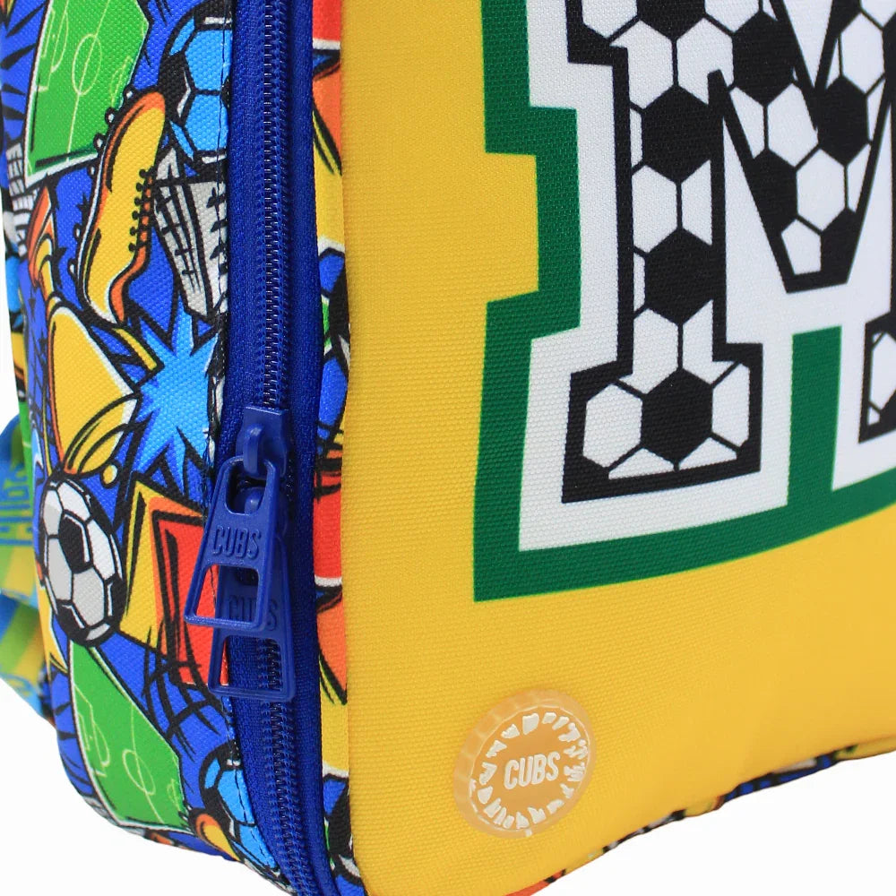 Cubs Football Fan letter M Nursery Lunch Backpack – 11 Inches