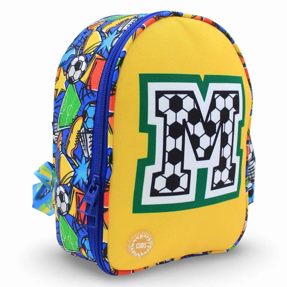 Cubs Football Fan letter M Nursery Lunch Backpack – 11 Inches