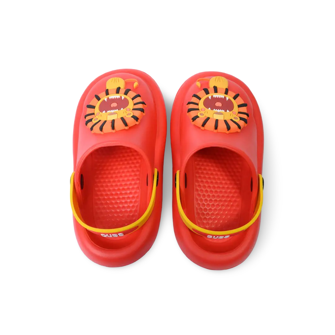 Boys Rubber Clog – Red with Roaring Lion Design - Clothing - Cubs