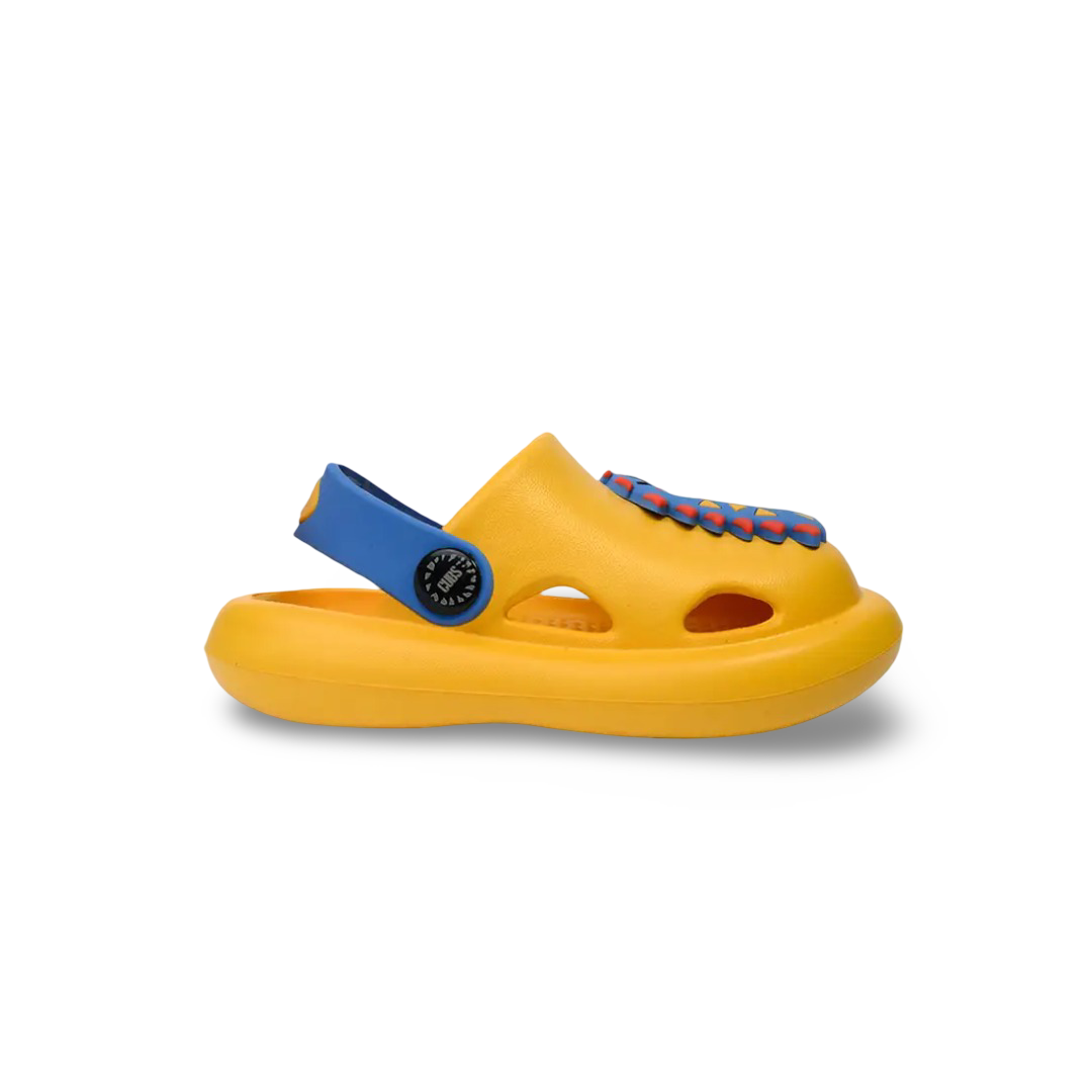 Boys Rubber Clogs – Yellow with Dino Design