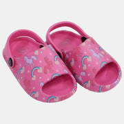 Girls Rubber Sandals – Pink with Unicorn Design
