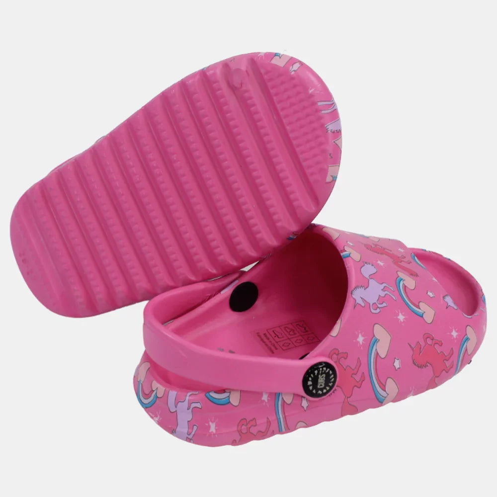Girls Rubber Sandals – Pink with Unicorn Design