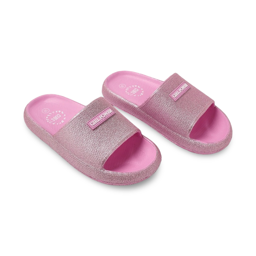 Girls Rubber Slippers – Glitter Pink - Clothing - Cubs Shoes