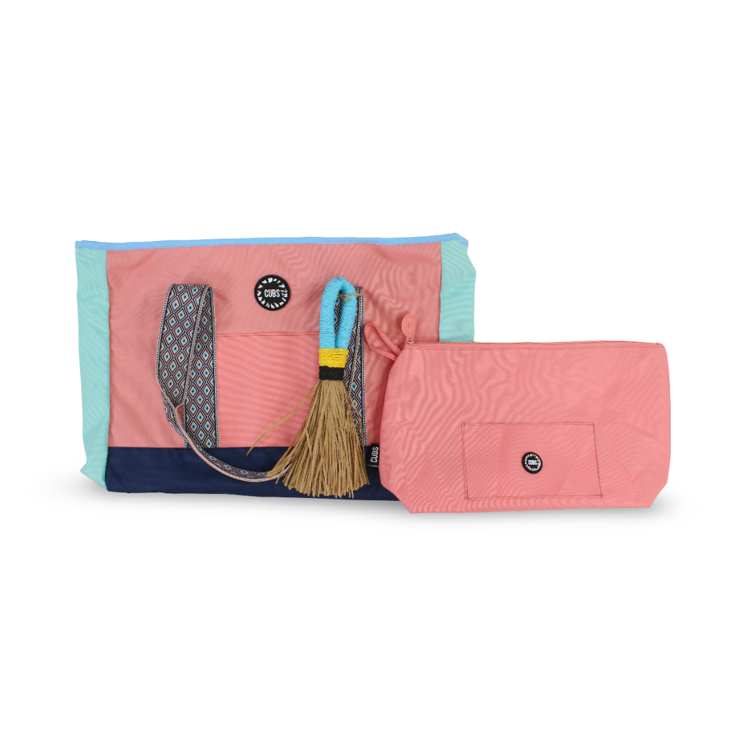 Cubs Beach Tote Set – Peach & Mint Green 19 L - Summer