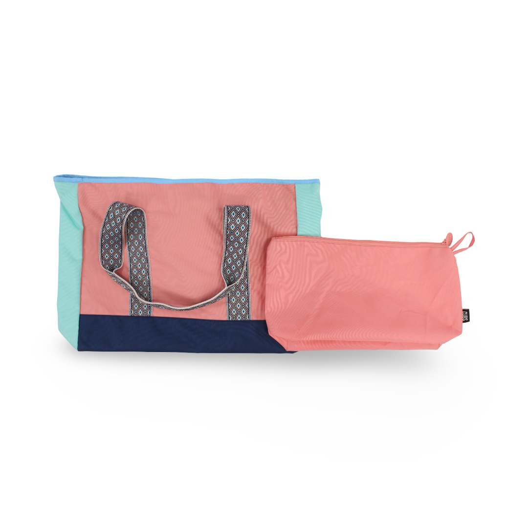Cubs Beach Tote Set – Peach & Mint Green 19 L