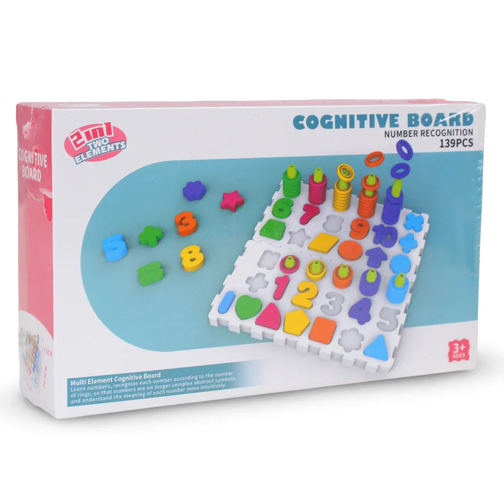 Cognitive Board with Numbers & Shapes - 139 Pcs