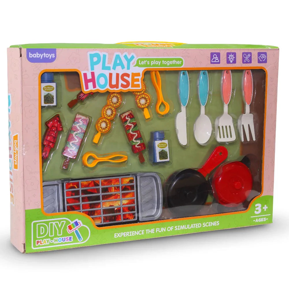 BBQ Grill & Kitchen Play Set - Toys - OKO