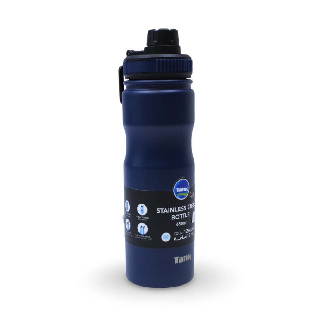 Tank Stainless Steel Insulated Bottle 650ml – Navy Blue - School