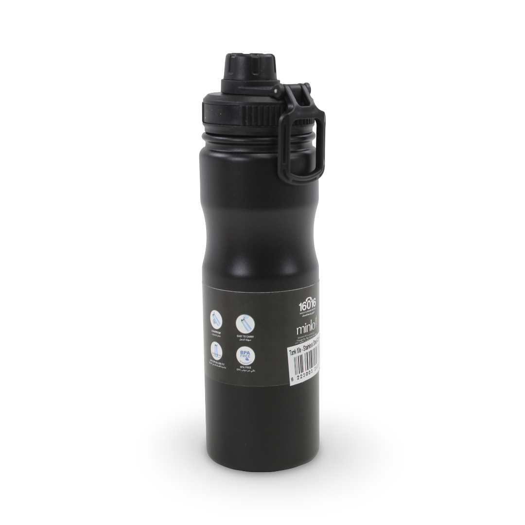 Tank Stainless Steel Water Bottle 650ml – Black