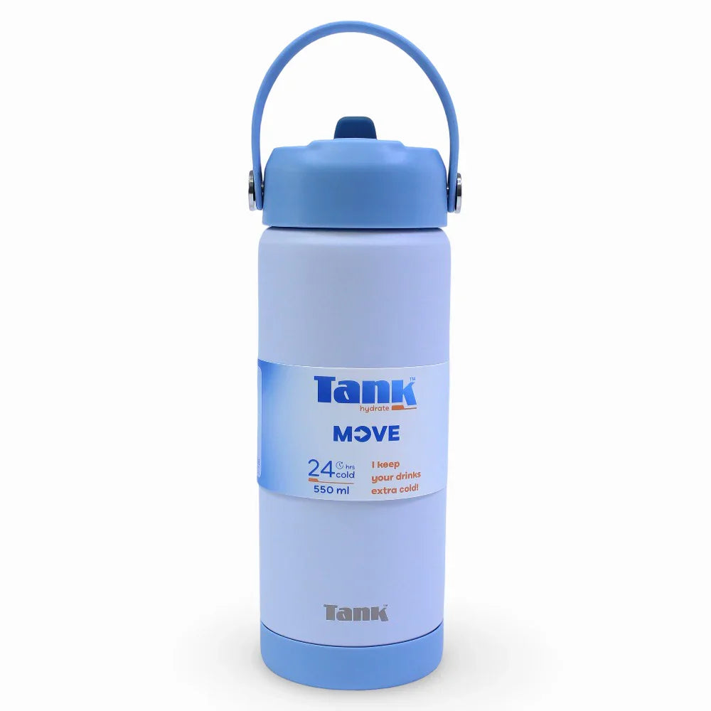 Tank Insulated Stainless Steel Water Bottle 550ml – Sky Blue