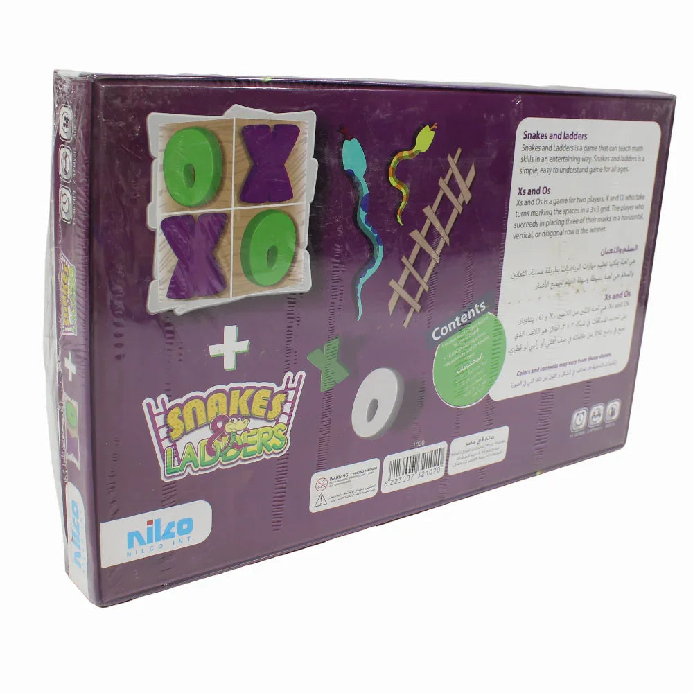 Tic Tac Toe + Snakes & Ladders Board Game