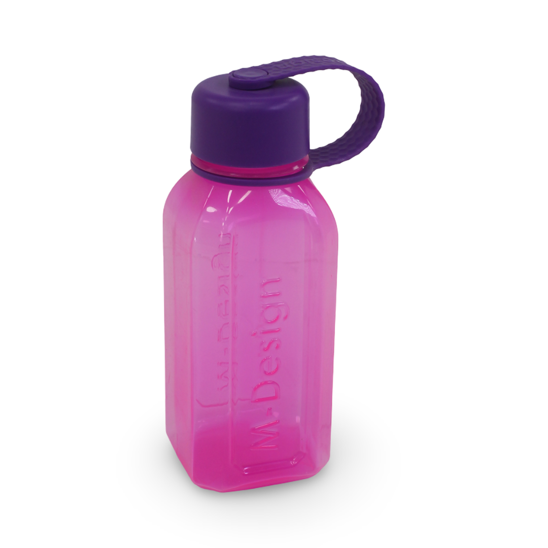 M-Design Square Bottle with Strap 500ml – Pink - Assortments - M Design