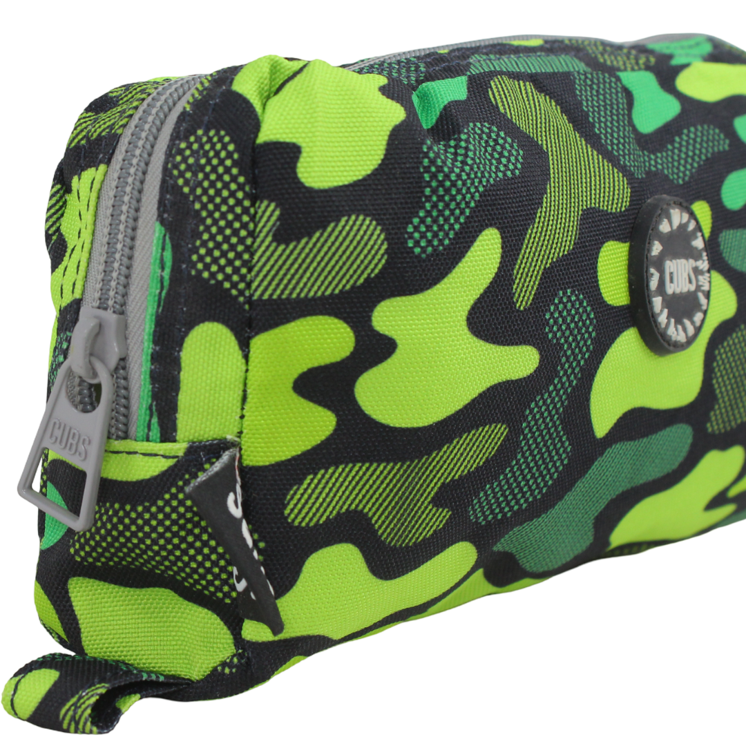 Cubs Junior Neon Green Camo Pencil Case
