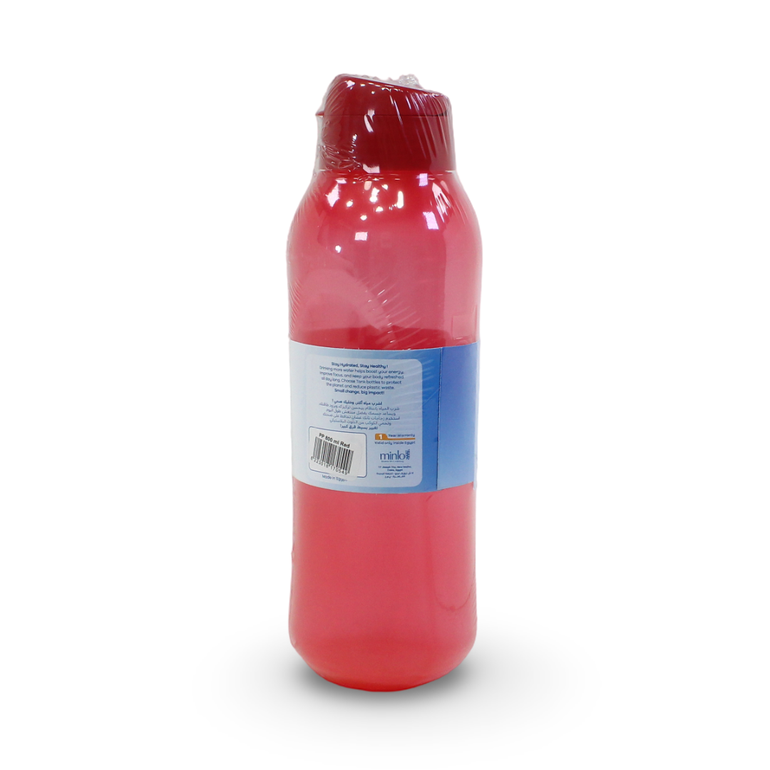 Tank Go Polypropylene Plastic Water Bottle 800ml – Light Red