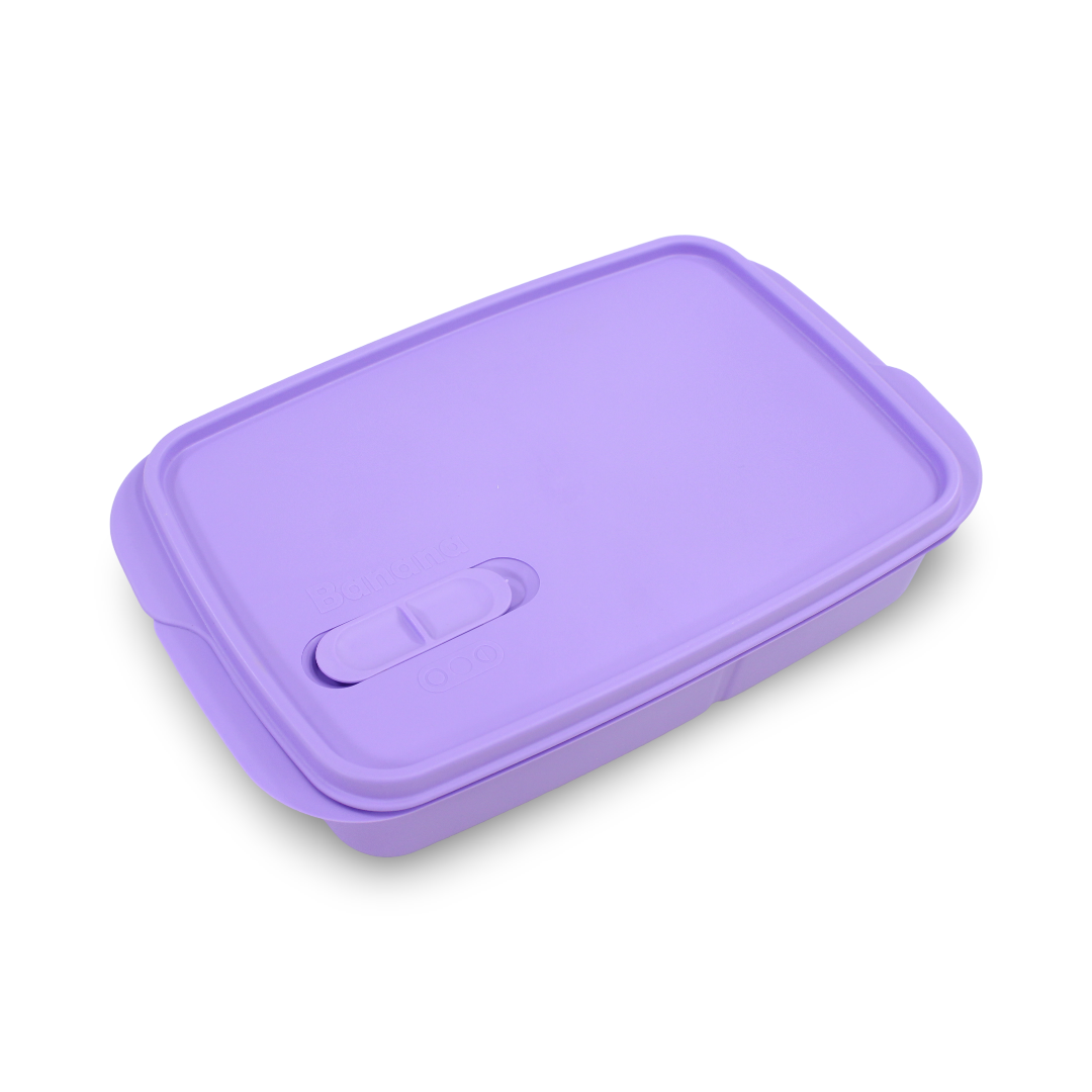 Banana Divided Lunch Box - 1 L (Purple) - School