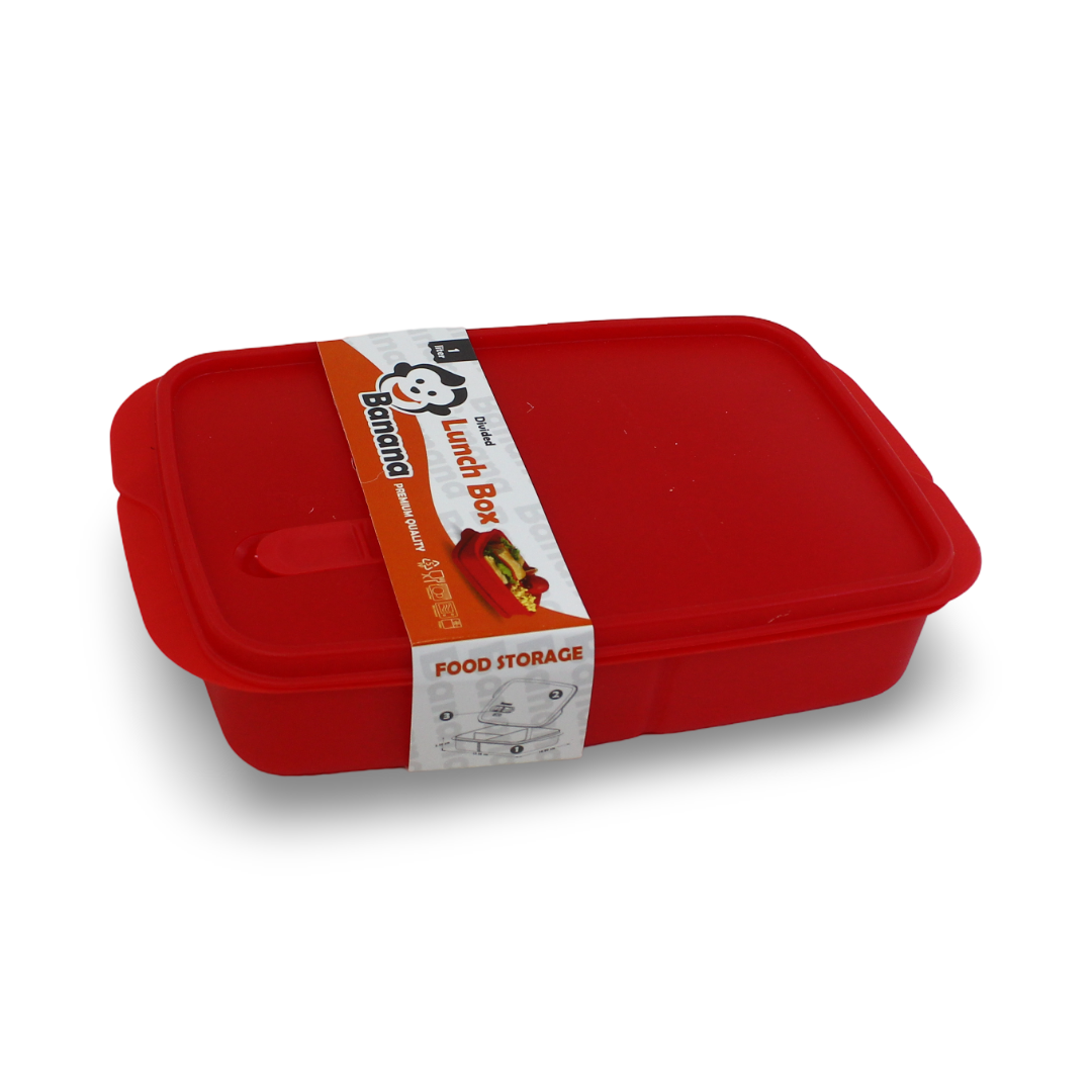 Banana Divided Lunch Box – 1 L (Red) - School