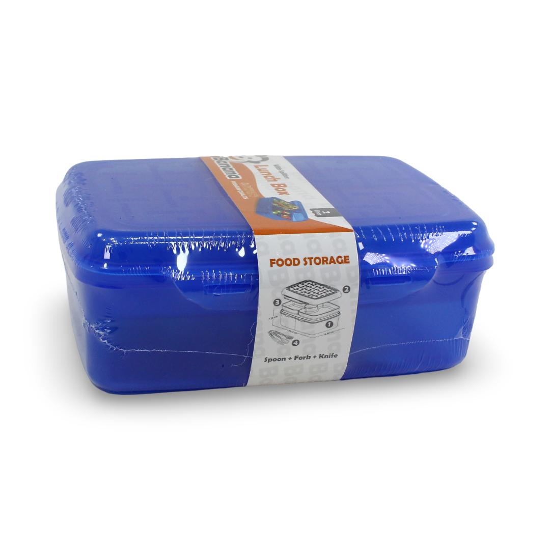 Banana Lunch Box With Splitter 2 Levels 2L