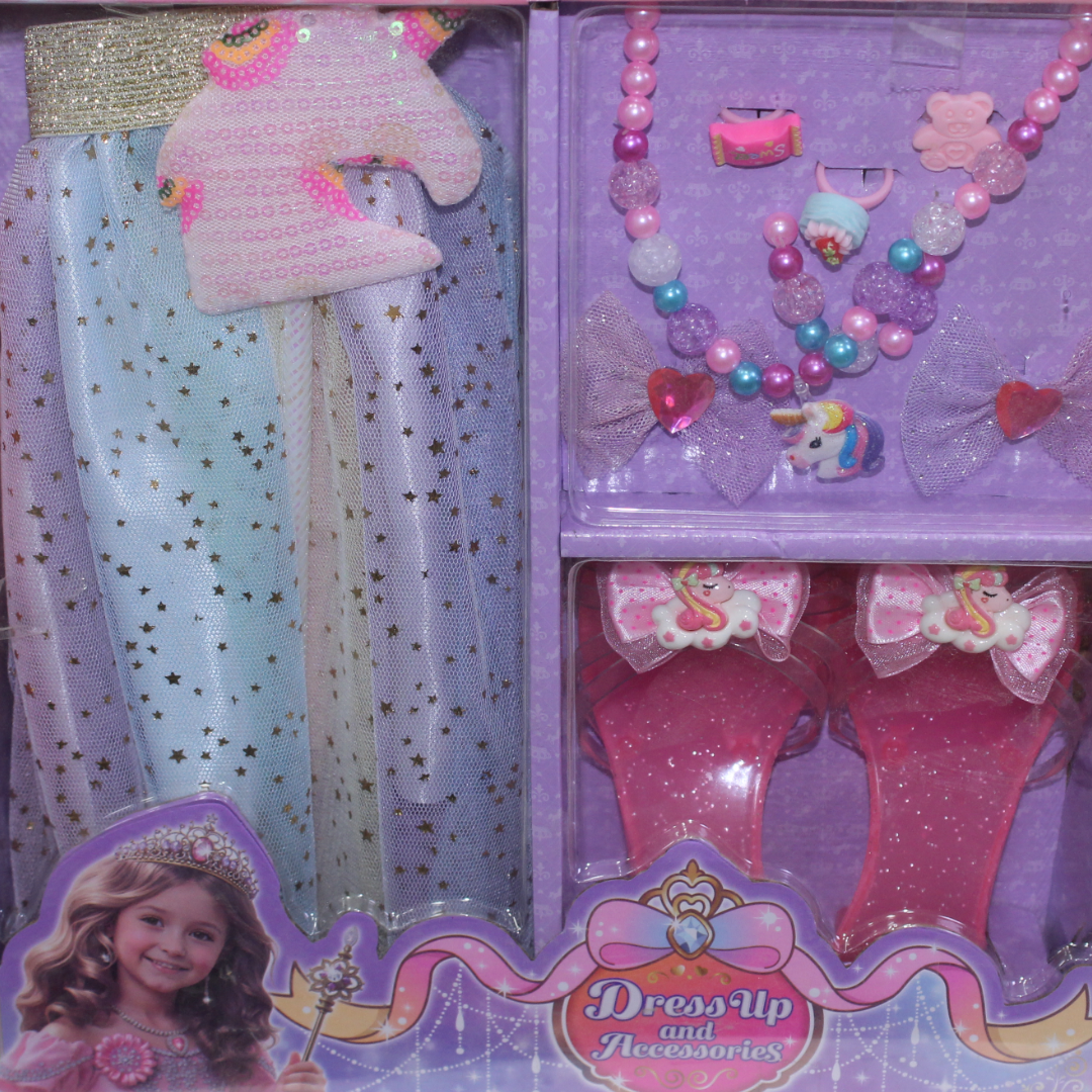 Unicorn Princess Dress Colorful Set