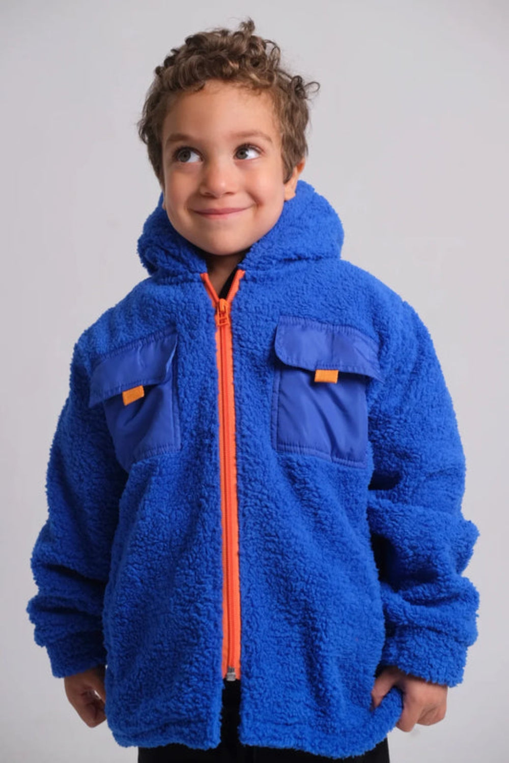 Unisex Fleeced Teddy Jacket – Blue - Clothing - Playmore