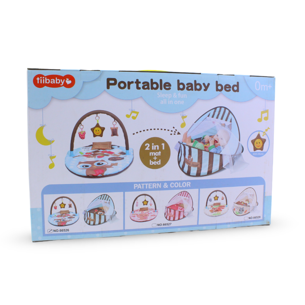 Tiibaby 2-in-1 Portable Baby Cot and Playmat