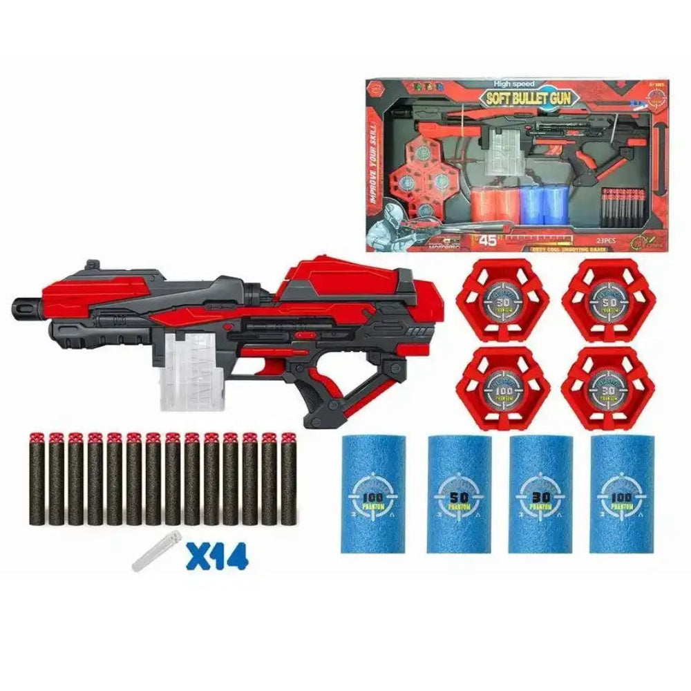 High Speed Soft Bullet Gun – with 14 Soft Bullets - Toys - OKO